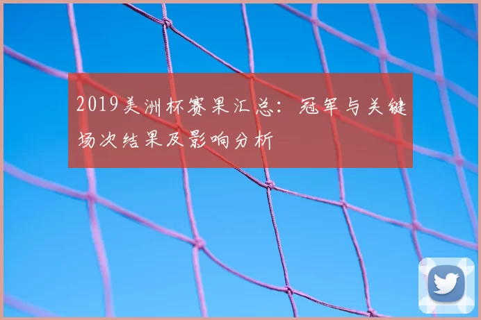2019美洲杯赛果汇总：冠军与关键场次结果及影响分析